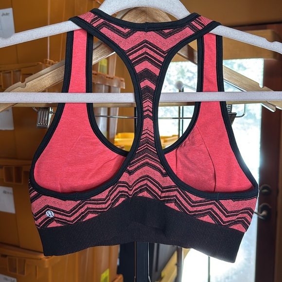 Lululemon Ebb & Flow Racerback Bra Reversible Heathered Electric Coral Size 4 - Picture 8 of 12